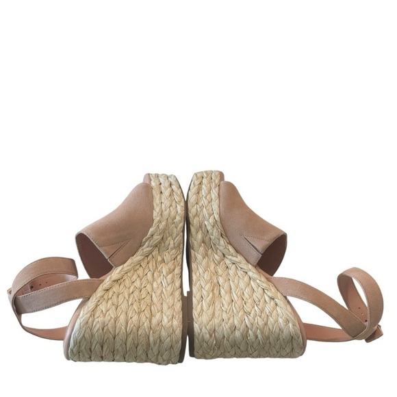 Marc Fisher LTD Nelly Espadrille Wedge Sandals Blush Suede Ankle Strap Size 8M - Picture 12 of 12
